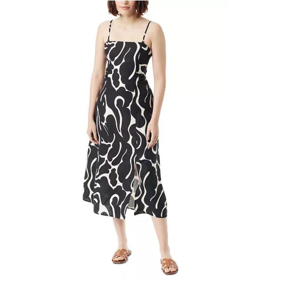 Sam Edelman Dresses & Skirts - NEW Sam Edelman Merisa Linen-Blend Cutout Midi Sundress Black White M